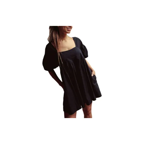 FREE PEOPLE Short-Sleeved Dresses Women's Black/Black