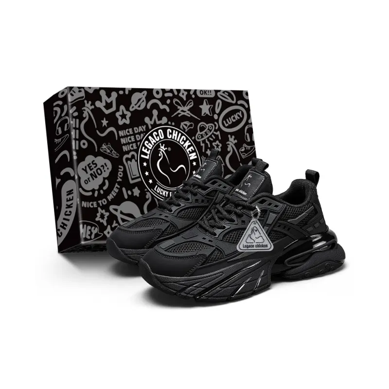 Legaco Chicken Cushioning, Abrasion Resistant, Breathable, Lightweight Low Top Chunky Sneakers Men's Box-0
