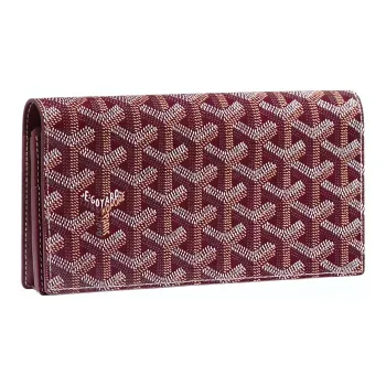 GOYARD RICHELIEU Canvas With Leather Wallet Unisex Burgundy