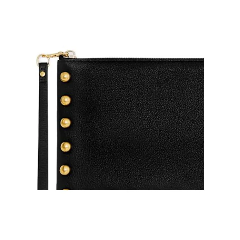 REBECCA MINKOFF Genuine Leather Clutch Large Size Women's Black-3