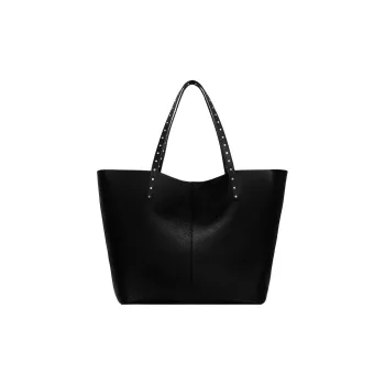REBECCA MINKOFF Genuine Leather Tote Bag Shopping Bag Handbag Women's Black