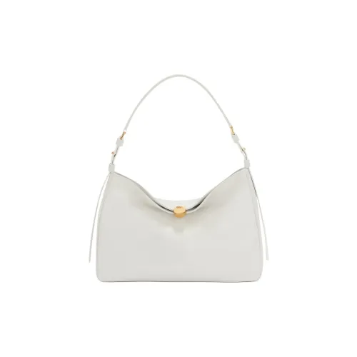 Furla Leather Handbag Shoulder Bag Large Size Women's White