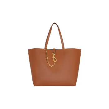 REBECCA MINKOFF Genuine Leather Tote Bag Shopping Bag Handbag Large Size Women's Caramel