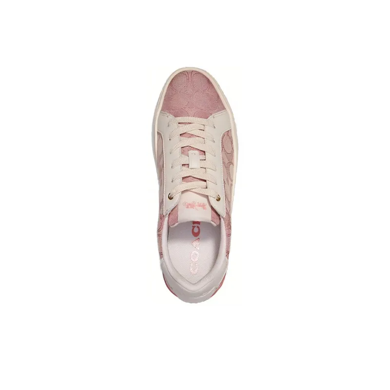 COACH Clip Skateboarding Shoes Women's Pink-3