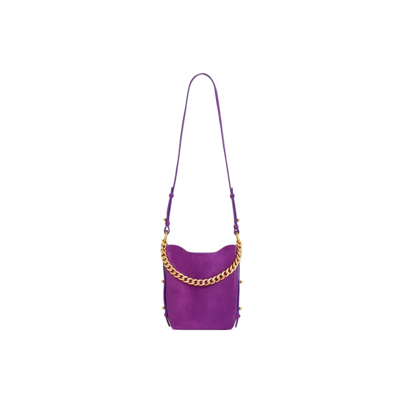 REBECCA MINKOFF Suede Bucket Bags Shoulder Bag Crossbody Bag Small Size Women's Purple-0