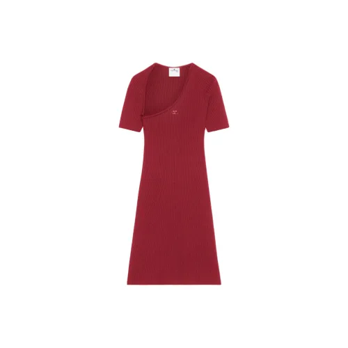 COURREGES Short-Sleeved Dresses Women's Grenat/Garnet Red