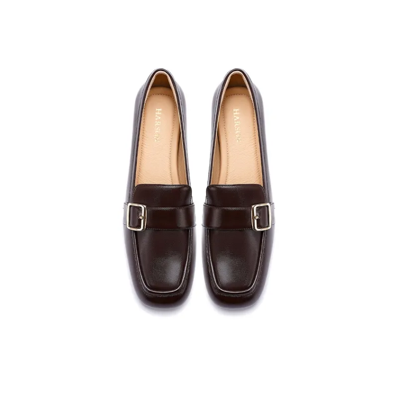 HARSON Loafers Women's Beige Apricot/Dark Coffee-7
