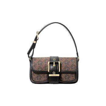 MICHAEL KORS Coated Canvas With Polyester Lining Handbag Shoulder Bag Extra Small Women's Brown & Black