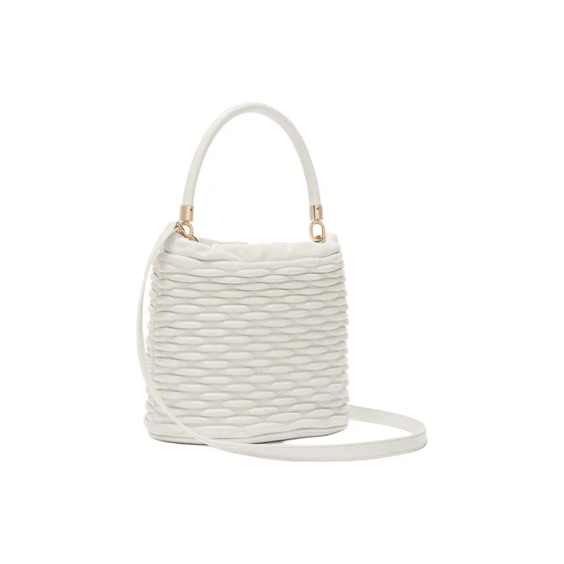 Furla Diamante Calfskin Bucket Bags Shoulder Bag Crossbody Bag Handbag Mini Women's Cotton White-2