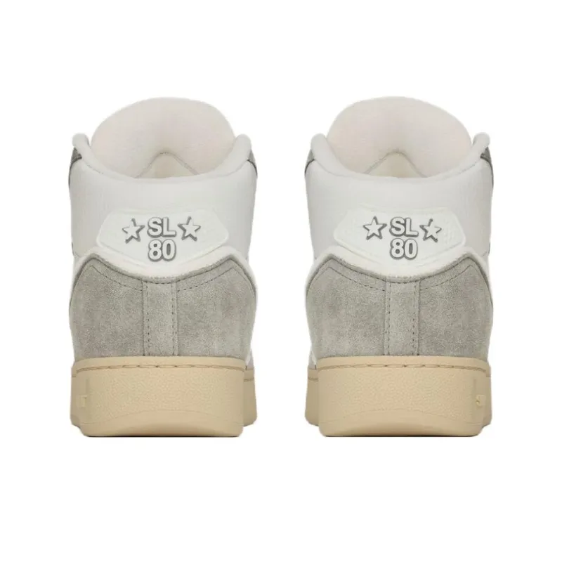 SAINT LAURENT SL/80 Logo Embossed High Top Sneakers-4
