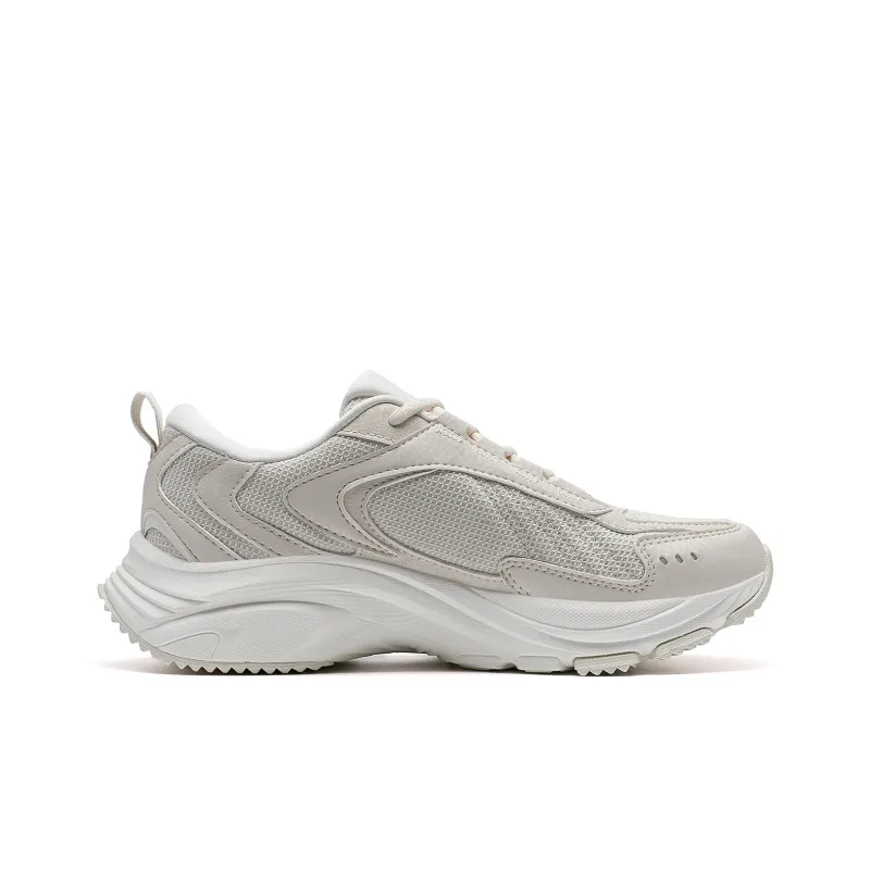 XTEP Anti Slip Wear Resistant Low Top Casual Running Shoes Women's White Gray-1