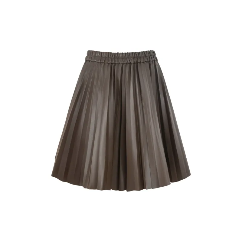 UNIFREE Casual Short Skirts Women's Brown-1