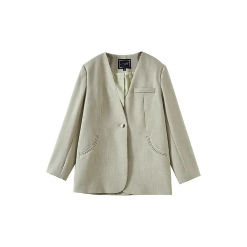 OUNIXUE Business Suits Women's Gray Green