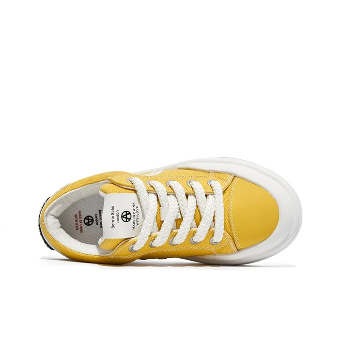 Acupuncture Slip-Resistant Low-Top Skateboard Shoes Unisex Sophora Flower Yellow Box-4