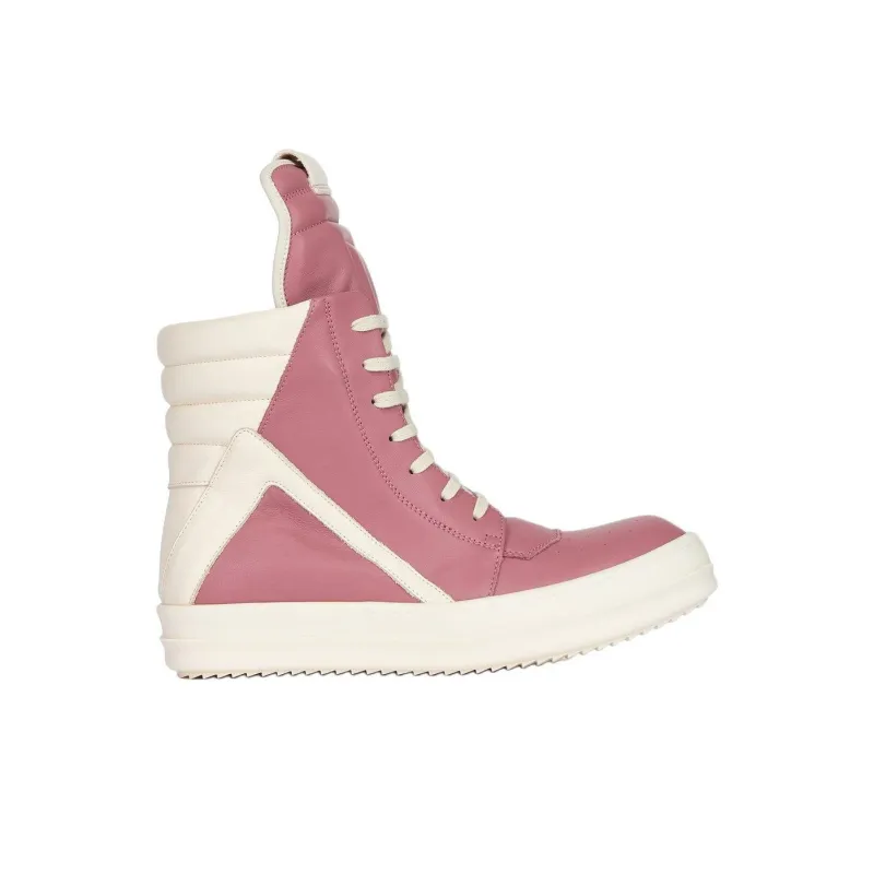 RICK OWENS/RO High Top Skateboard Shoes Women's Pink White-1