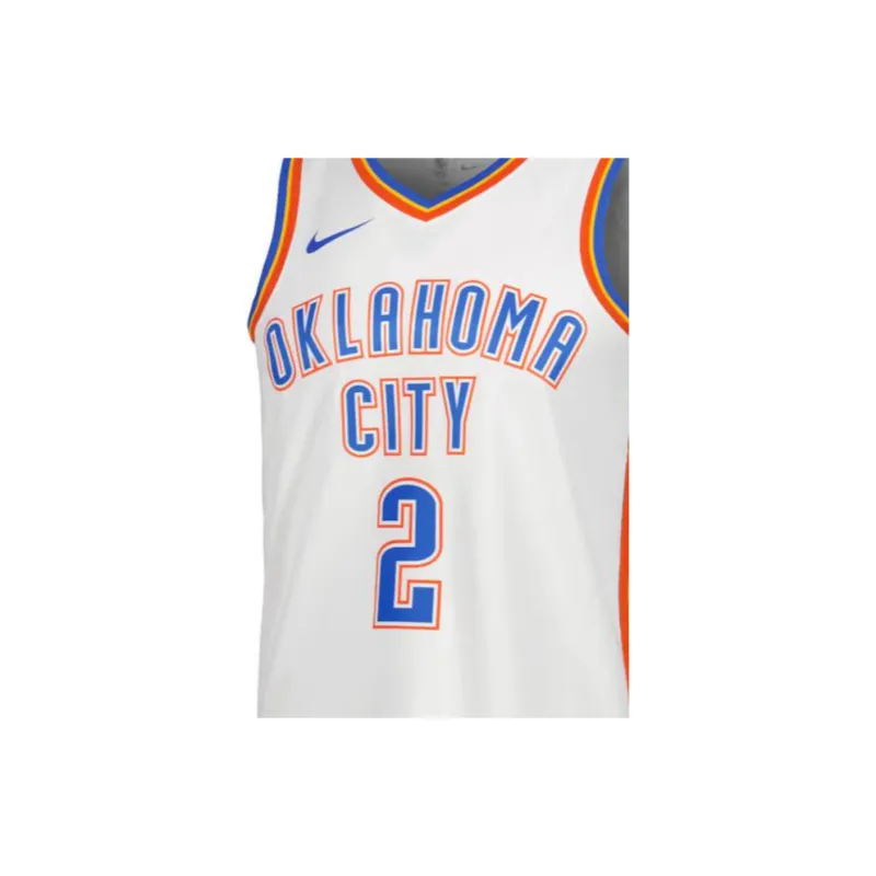 Nike Retro OKC Thunder #2 Basketball Jersey White-3