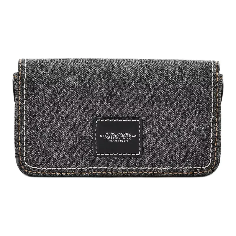 MARC JACOBS Denim Shoulder Bag, Crossbody Bag Mini Women's Black-1