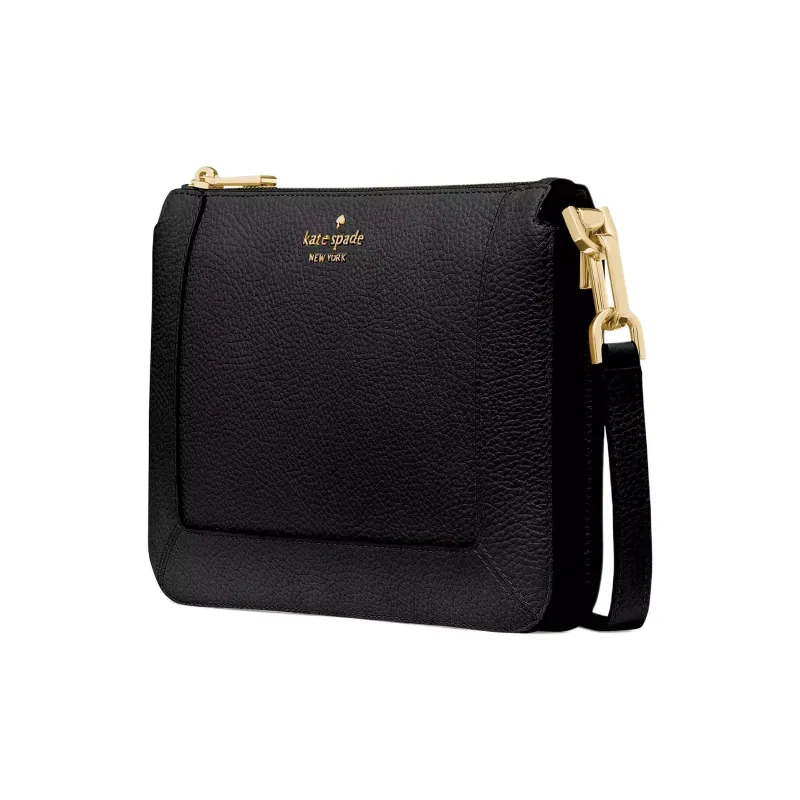 Kate Spade Litchi Grain Leather Shoulder Bag, Crossbody Bag Women's Black-1