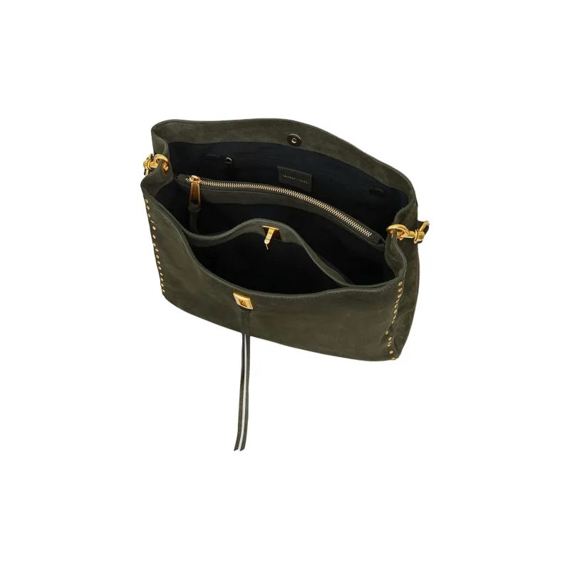 REBECCA MINKOFF Suede Leather Crossbody Bag Shoulder Bag Women's Moss Green-2