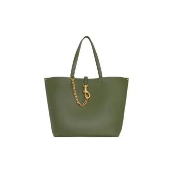 REBECCA MINKOFF Genuine Leather Tote Bag Shopping Bag Handbag Large Size Women's Green
