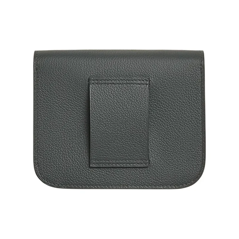 HERMES Constance Slim Evercolor Calfskin Card Holder Coin Purse Fanny Pack Women's Dusty Gray With Marbling Beige-1