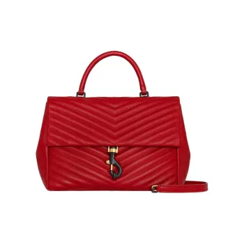 REBECCA MINKOFF Edie Genuine Leather Portable Crossbody Bag Shoulder Bag Large Size Women's Allure Red
