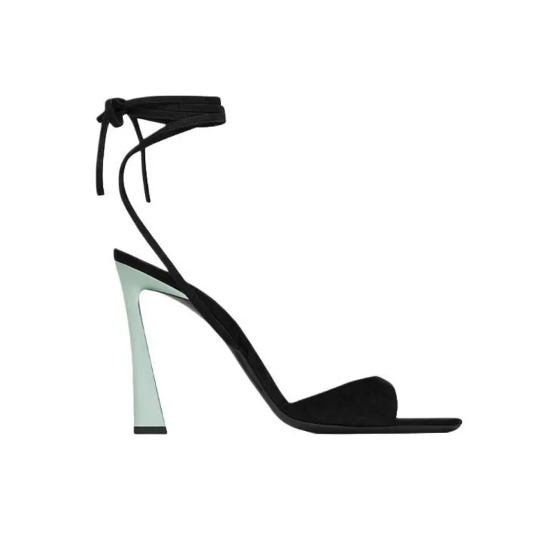 SAINT LAURENT Paz One-Strap Sandals 10.5cm Women's Black-1