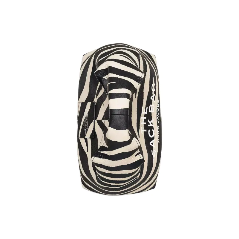 MARC JACOBS Grain Leather One Shoulder Handbag Women's Black & White-3
