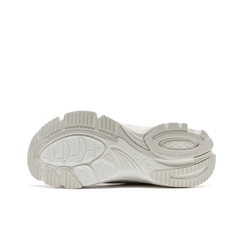 XTEP Anti Slip Wear Resistant Low Top Casual Running Shoes Women's White Gray-6