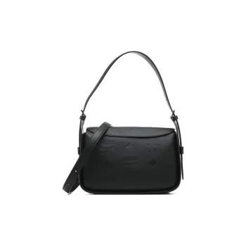 MCM Aren Leather Shoulder Bag, Crossbody Bag Women's Black