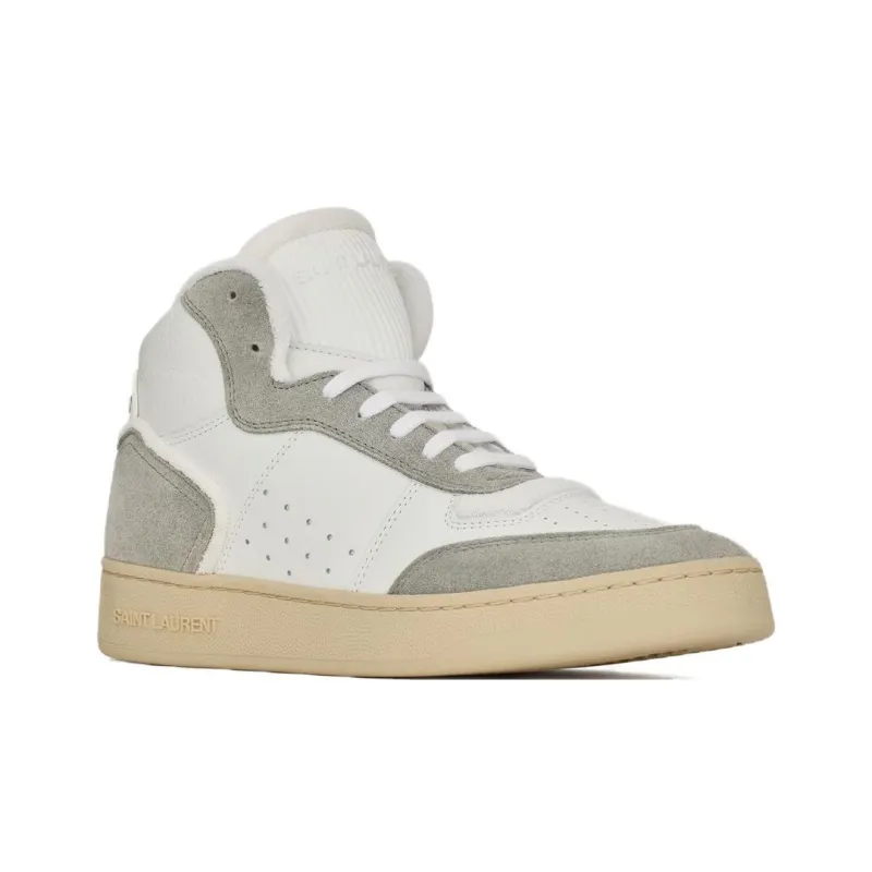 SAINT LAURENT SL/80 Logo Embossed High Top Sneakers-2