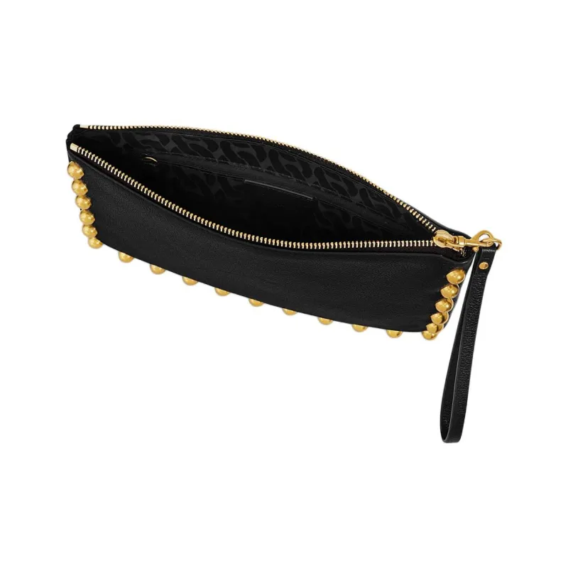 REBECCA MINKOFF Genuine Leather Clutch Large Size Women's Black-2