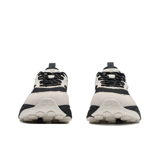 XTEP Migratory Height Increasing Slip-Resistant Low-Top Casual Shoes Women's Black/Scented Leather Gray-5