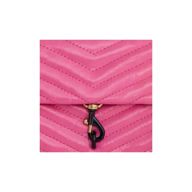 REBECCA MINKOFF Edie Genuine Leather Handbag Shoulder Bag Crossbody Bag Mini Women's Bright Pink-3