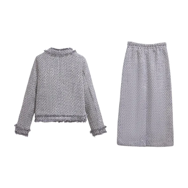 AHDO Skirt Set Women's Light Gray-1