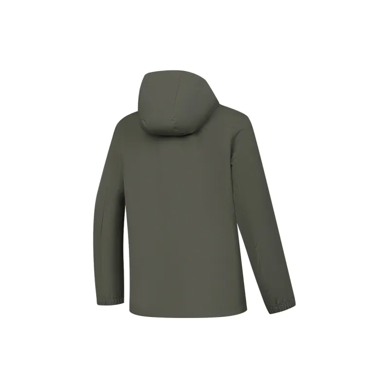 QIAODAN Trench Coat Men's Dark Brown Green-1