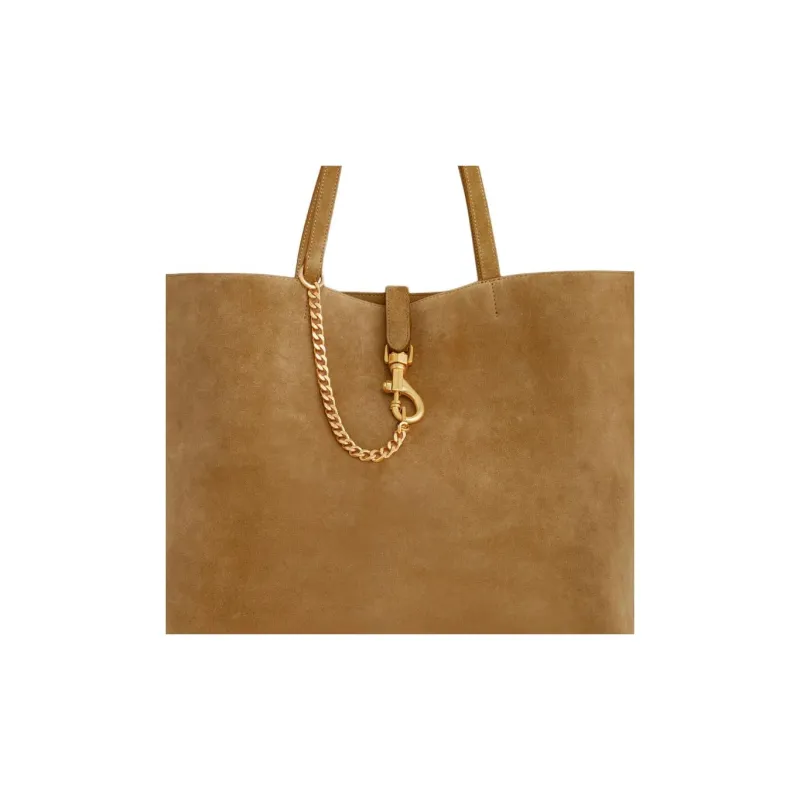 REBECCA MINKOFF Genuine Leather Tote Bag Shopping Bag Handbag Large Size Women's Honey-3