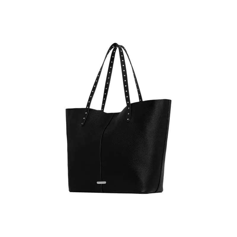 REBECCA MINKOFF Genuine Leather Tote Bag Shopping Bag Handbag Women's Black-1