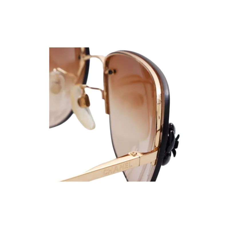 CHANEL Camellia Rectangle framed Sunglasses-2