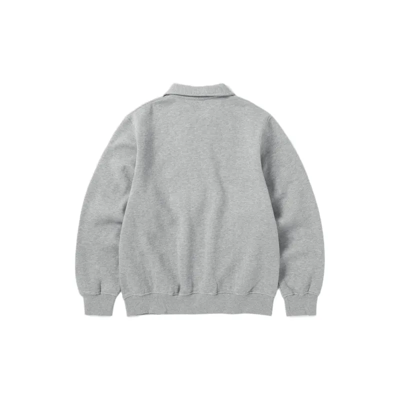 Thisisneverthat FW24 Open Collar Sweatshirt Unisex Heather Gray-1