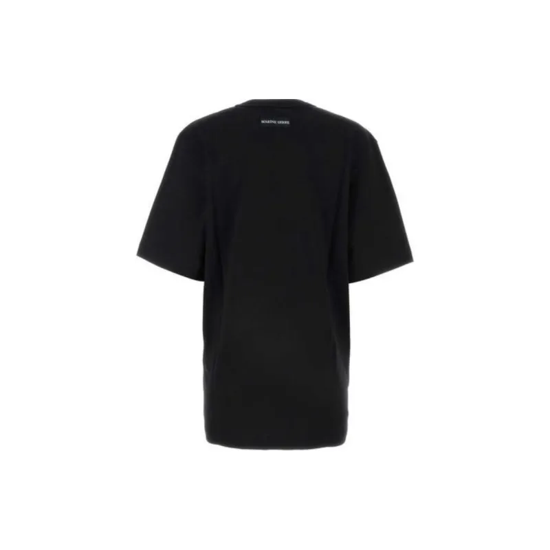 Marine Serre Logo Embroidered Crewneck T Shirt-1