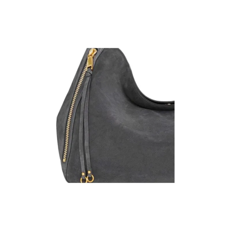 REBECCA MINKOFF Suede Handbag Shoulder Bag Women's Gray-3