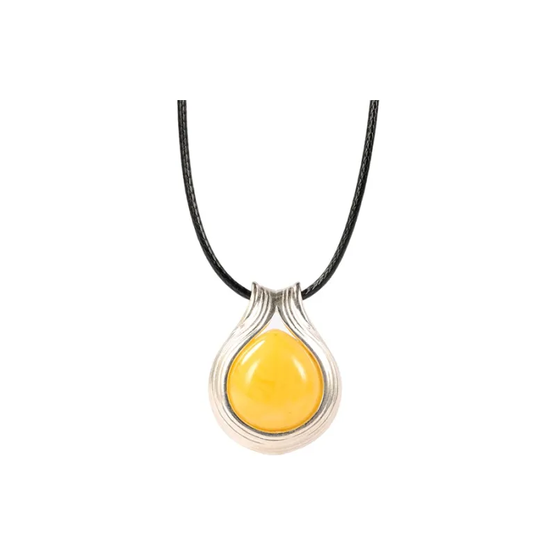 S&A S925 Silver Amber Beeswax Jade Necklaces Women's-0