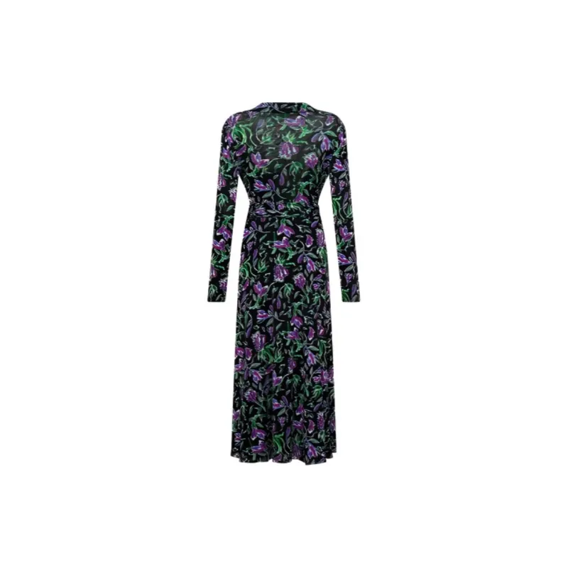 DVF Tash All-Over Patterned V-Neck Dress-1