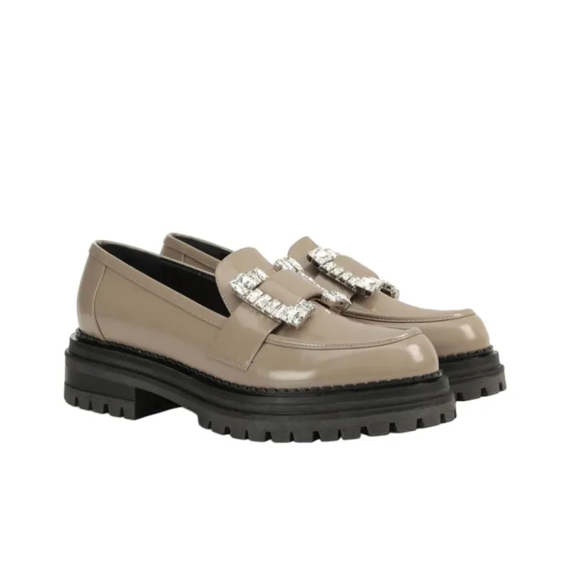 SERGIO ROSSI Sr Prince Loafers Women's Taupe-2