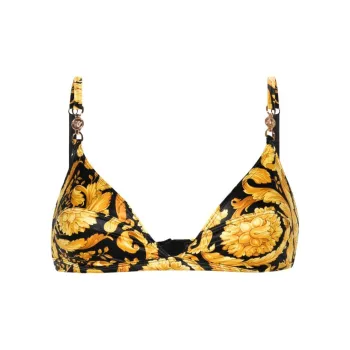 VERSACE Barocco Printed Medusa Motif Stretched Bra