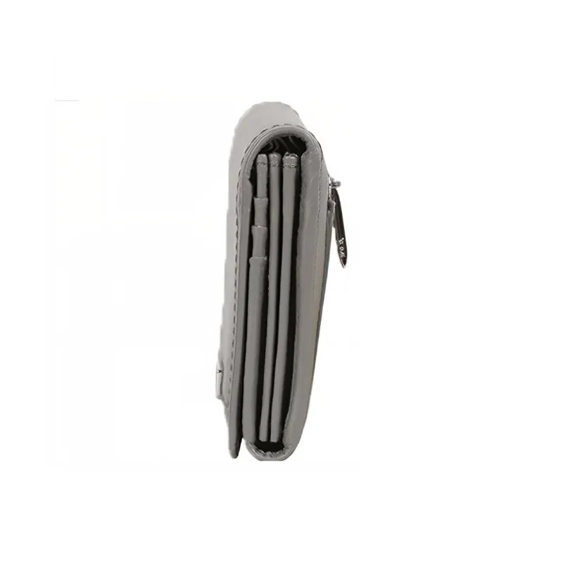 TUMI Patent Leather Card Holder Wallet Regular Men's Light Gray-1