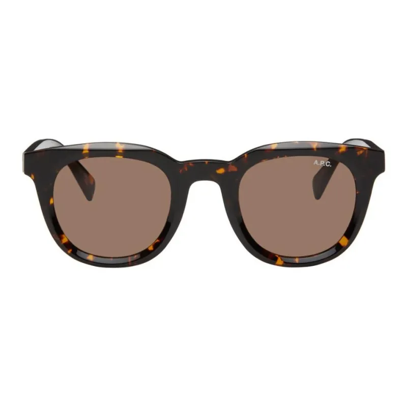 A.P.C Acetate Square Sunglasses Men Brown-0