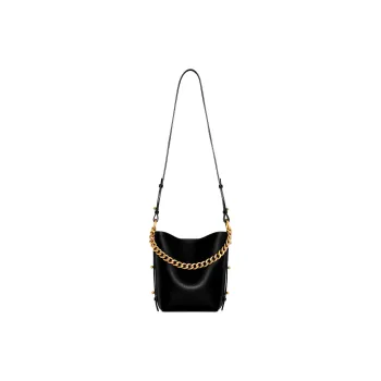 REBECCA MINKOFF Genuine Leather Bucket Bags Shoulder Bag Crossbody Bag Small Size Women's Black