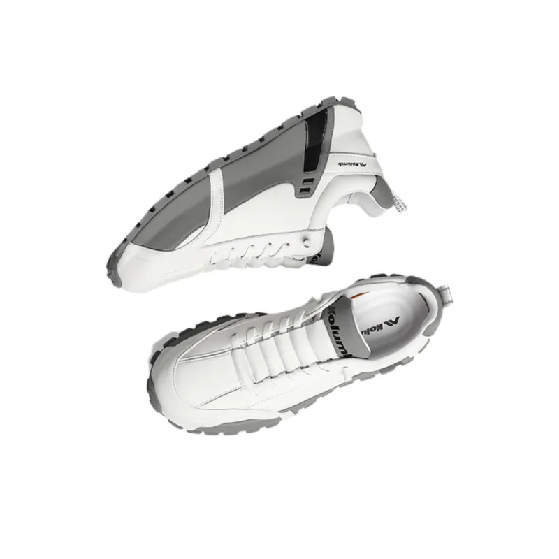KOLUMB Cushioning Breathable Moisture Wicking Low Top Casual Shoes Men White Gray-2